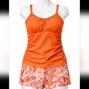 Orange Printed Swim Top - 2XL